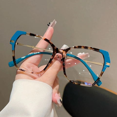 Occhiali Anti Luce Blu Oversize Occhio Di Gatto Montature Ottiche Con Cornice In PC E Aste In Metallo Stile Retrò Per Donna