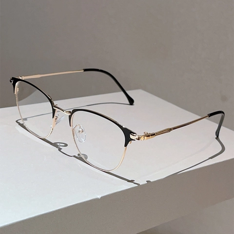 Occhiali Retrò A Mezza Montatura Anti Luce Blu In Metallo Quadrati Montature Per Occhiali Alla Moda Per Donna E Uomo