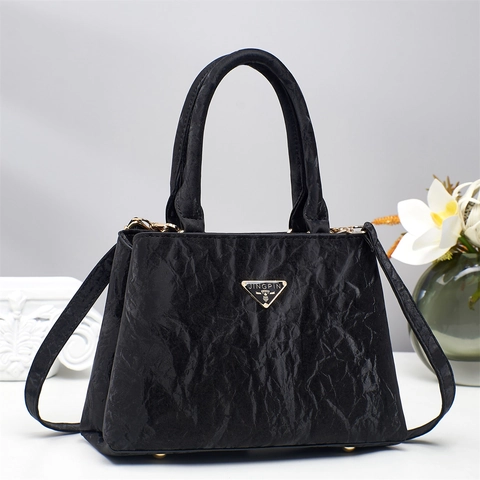 Elegante Borsa A Mano In Pelle PU Trama Stropicciata Grande Capacità Borsa A Tracolla Da Donna Versatile Nuovo