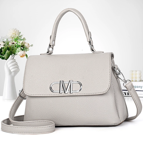 Borsa A Mano Da Donna Pelle PU Trama Litchi Borsa A Tracolla Con Fibbia In Metallo M Versatile Stile Urbano