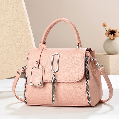Borsa A Mano Da Donna In Pelle PU Grande Capacità Borsa A Tracolla Tote Con Nappa Hardware Argento Cerniera Laterale