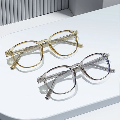 Occhiali Anti Luce Blu Con Montatura Rotonda TR90 Nucleo In Metallo Ultra Leggeri Stile Coréano Unisex