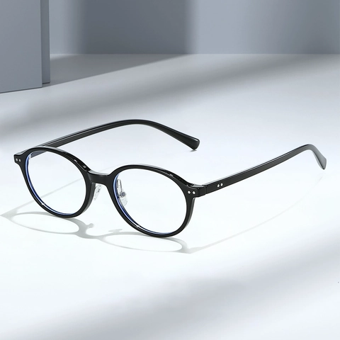 Occhiali Anti Luce Blu Ovali Retro Montatura PC Lente AC Naselli In Silicone Confortevoli Per Uomo Donna
