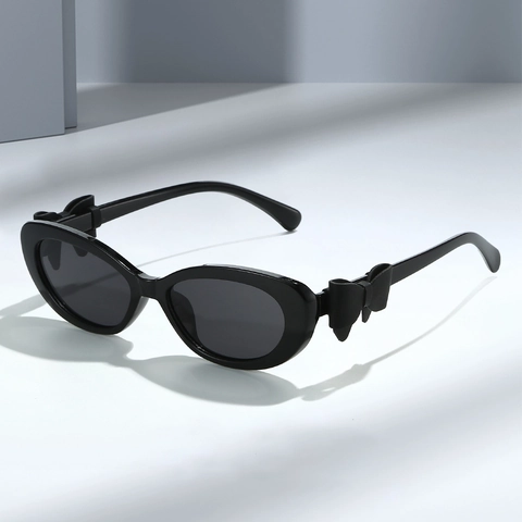 Vintage Mode Dames Kattenoog Zonnebril PC Frame AC Lens UV400 Bescherming Met Strik Decoratie Voor Dames Dagelijks