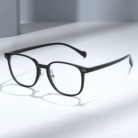 Occhiali Quadrati Retrò Anti Luce Blu Montatura In PC Rivetto Decorativo Occhiali Leggeri Per Uomo Donna
