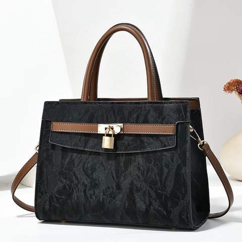 Sac à Main Élégant en Cuir PU Plissé pour Femmes Sacoche Vintage Avec Fermoir en Métal Nouveau Style Chinois Cadeau de Mariage Mère