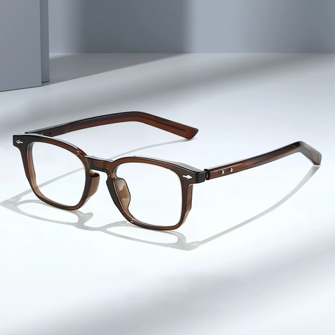 Occhiali Anti Luce Blu Retro Quadrati Montatura TR90 Ottici Per Uomini Donne Moda Decorazione Classica Con Borchie