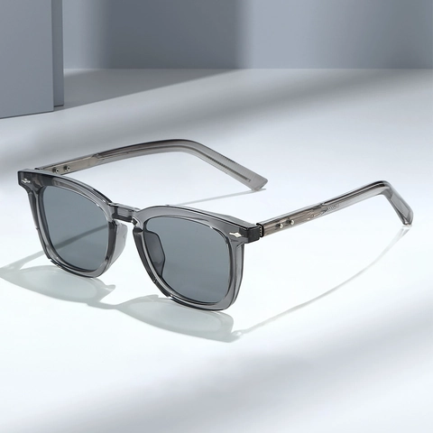 Fashion Square Sunglasses TR90 Frame UV400 Protection Vintage Rivet Detail Trendy Eyewear For Men And Women