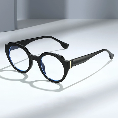 Occhiali Da Montatura Poligonale Rotonda Retrò Filtro Luce Blu PC Moda Per Donne Uomini Anti Affaticamento Della Vista Lente Chiara