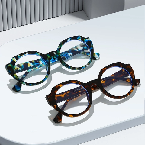 Occhiali Da Montatura Poligonale Rotonda Retrò Filtro Luce Blu PC Moda Per Donne Uomini Anti Affaticamento Della Vista Lente Chiara