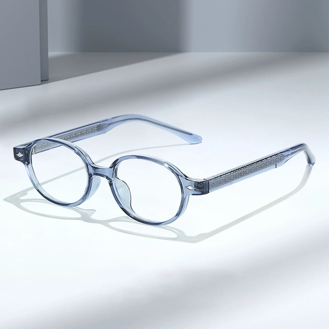 Occhiali Tondi Retrò Montatura TR90 Anti Luce Blu Con Lenti AC E Aste Con Nucleo In Metallo Unisex