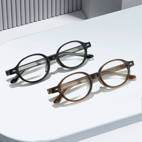 Occhiali Tondi Retrò Montatura TR90 Anti Luce Blu Con Lenti AC E Aste Con Nucleo In Metallo Unisex