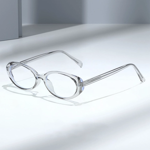 Occhiali Ovali Anti Luce Blu Montatura In PC Retro Occhio Di Gatto Moda Per Uomo E Donna Cerniera A Molla Lente Chiara