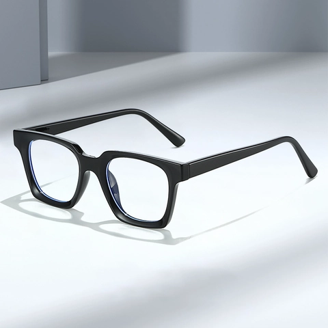 Square Large Frame Anti Blue Light Glasses PC Retro Fashion Optical Eyewear For Men Women Clear Lens Plain Spectacles