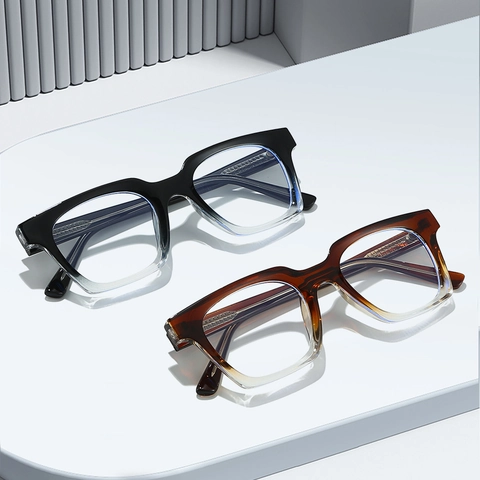 Square Large Frame Anti Blue Light Glasses PC Retro Fashion Optical Eyewear For Men Women Clear Lens Plain Spectacles
