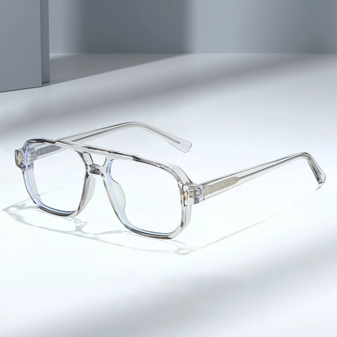 Montature Per Occhiali Aviatore Retro TR90 AC Anti Luce Blu Doppio Ponte Vintage Moda Ottica Unisex