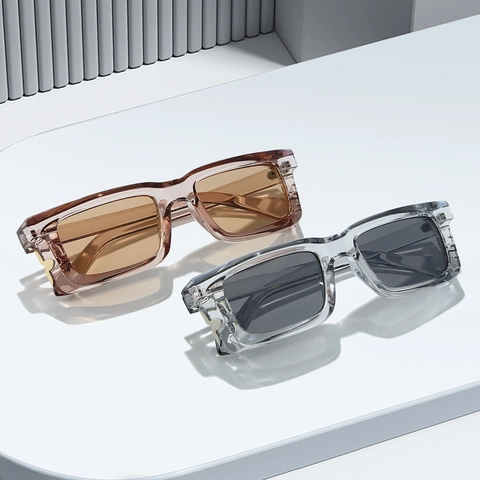 Rechteckige Sonnenbrille Vintage Quadratischer Rahmen UV400 Schutz PC Material Metall Blumendekor Unisex Modische Brillen