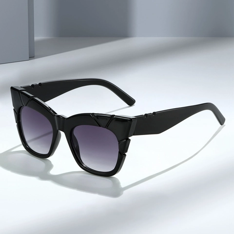 Occhiali Da Sole Geometrici Cat Eye Protezione UV400 Moda Montura Spessa Lenti Sfumate Occhiali Alla Moda Per Uomini Donne