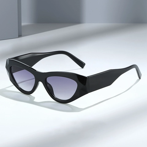 Retro Kattenoog Zonnebril PC Frame UV400 Bescherming Oversized Dikke Vierkante Mode Brillen Voor Heren Dames