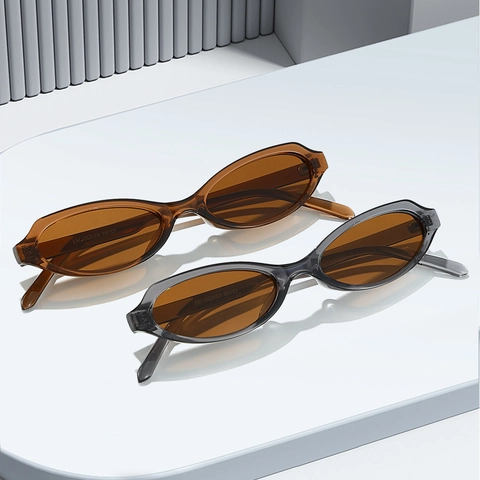 Gafas De Sol Ovaladas Retro Mujeres Hombres Protección UV400 Polarizadas Montura PC Lente AC Moda