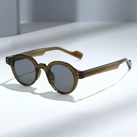Gafas De Sol Redondas Retro Montura TR90 Protección UV400 Vintage Minimalista Color De Contraste Para Hombres Y Mujeres