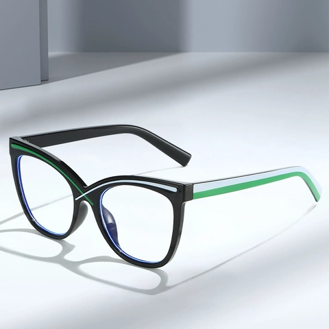 Occhiali Anti Luce Blu Gatto Occhio Montatura PC Lente AC Moda Retrò Casual Per Donne Antiriflesso UV400 Trendy