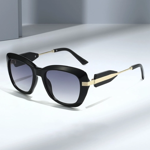 Oversized Vierkante Zonnebril Voor Dames Heren Retro Kattenoog Brillen UV400 Bescherming Mode PC Metalen Frame