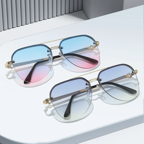 Aviator Sunglasses Metal Frame UV400 Protection Fashion Gradient Lenses Outdoor Eyewear For Men And Women Vintage Style