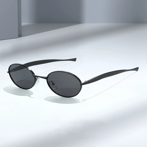 Retro Oval Sunglasses Metal Frame AC Lenses UV400 Protection Small Frame Fashion Trendy Minimalist Eyewear For Men Women