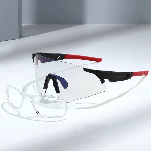 Cycling Sports Sunglasses Photochromic Goggles For Men Women PC Frame AC Lens Anti-Fog Myopia Inner Frame UV400 Windproof