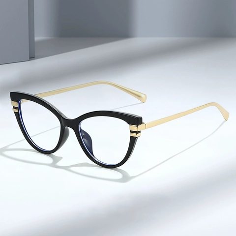 Montatura Occhiali Occhio Di Gatto Moda PC Metallo Anti Luce Blu Ottica Per Donne Stile Elegante Retrò