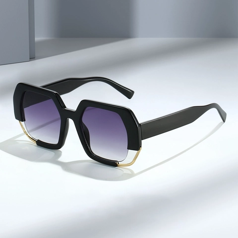 Oversized Polygon Sunglasses UV400 Protection PC Frame Geometric Fashion Eyewear For Men And Women Outdoor Streetwear