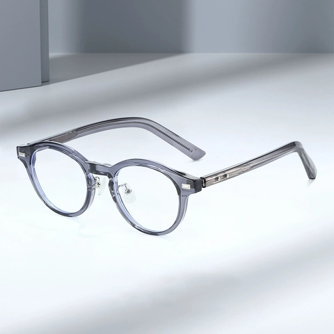 Montature Per Occhiali Ovali Tonde Retrò TR90 Metallo Design Con Rivetti Occhiali Ottici Vintage Lenti Chiare AC Unisex