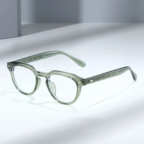 Occhiali Anti Luce Blu TR90 Montatura Rotonda Boston Moda Occhiali Ottici Per Donna Uomo Con Rivetto