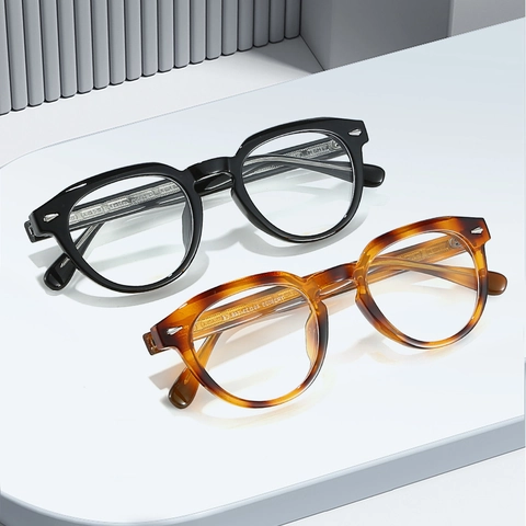 Occhiali Anti Luce Blu TR90 Montatura Rotonda Boston Moda Occhiali Ottici Per Donna Uomo Con Rivetto