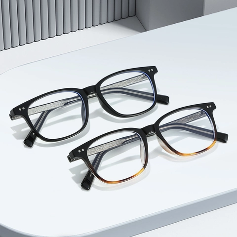 Occhiali Da Vista TR90 Montatura Quadrata Anti Luce Blu Moda Semplice Retro Occhiali Trasparenti Donna Uomo