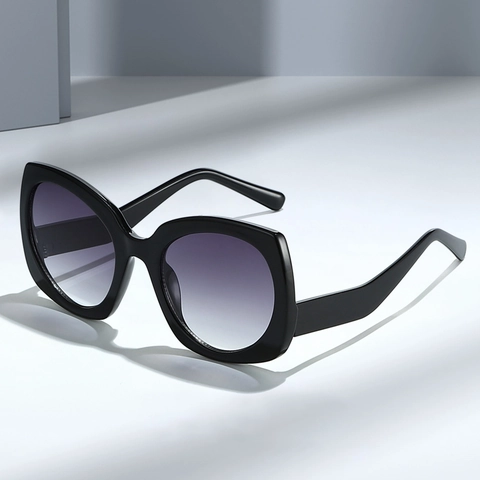Occhiali Da Sole Farfalla Occhi Di Gatto Retro Montura Grande PC Con Lenti Sfumate AC Protezione UV400 Moda Per Donne