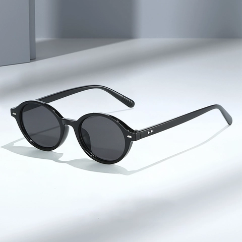 Classic Round Sunglasses Retro UV400 Protection Fashion PC Frame AC Lens Trendy Rivet Eyewear For Unisex