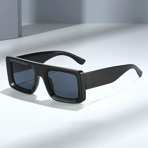 Gafas De Sol Cuadradas Vintage Montura PC Lente AC Protección UV400 Retro Sobredimensionadas Rectangulares Moda Unisex