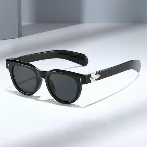 Vintage Cat Eye Sunglasses Men Women Fashion Square PC Frame UV400 Protection Eyewear With Metal Decorative Details