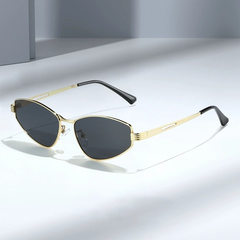 Irregular Geometric Small Frame Sunglasses Metal Retro Hexagon UV400 Protection Vintage Fashion Eyewear For Men Women