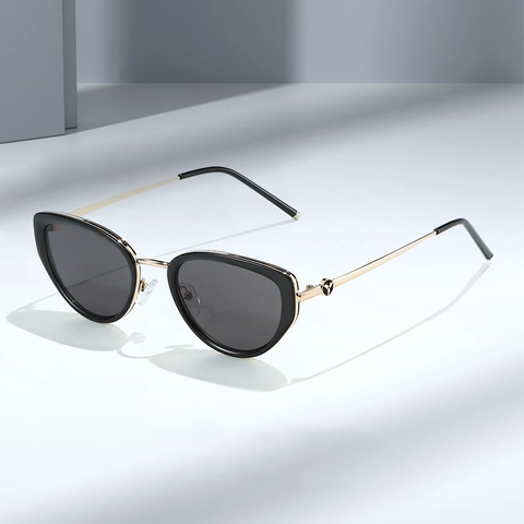 Fashion Cat Eye Sunglasses Metal PC Frame UV400 Protection Summer Outdoor Trendy Decorative Eyewear For Men Women