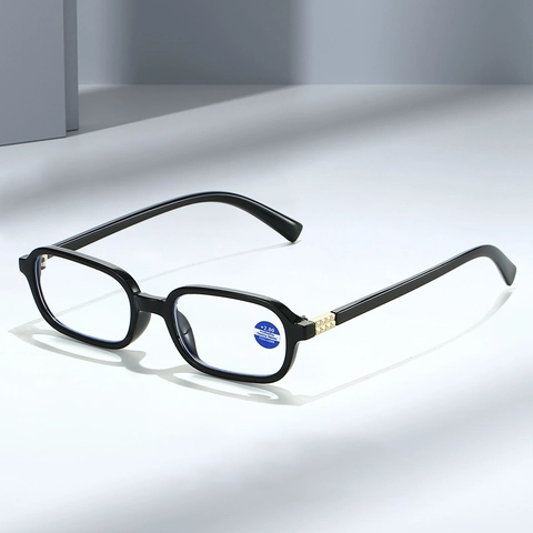 Occhiali Da Lettura Quadrati Alla Moda Anti Luce Blu Montatura PC Lenti Chiare Leggero Ingrandimento Per Uomini Donne