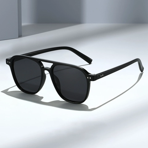 Occhiali Da Sole Aviator Retrò Doppio Ponte Vintage Montatura PC Protezione UV400 Polarizzati Moda Uomini Donne