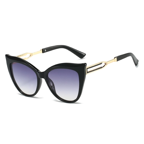 Dames Mode Kattenoog Zonnebrillen PC Frame Legering Holle Poten Gradiënt Lenzen UV400 Bescherming Vintage Brillen