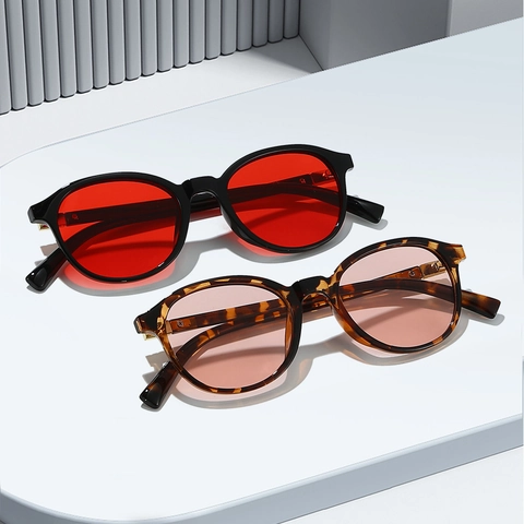 Gafas De Sol Retro Con Montura Redonda Moda Protección UV400 Montura De PC Ligera Gafas Unisex