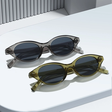 Retro Oval Sonnenbrille Für Damen Und Herren UV400 Schutz PC Rahmen Mode Cat Eye Brille Reisen