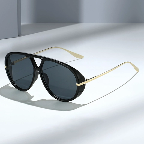 Gafas De Sol Aviador Retro Montura PC Patillas Metálicas Protección UV Conducción Viaje Moda Unisex