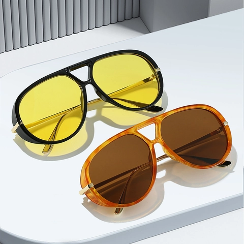 Gafas De Sol Aviador Retro Montura PC Patillas Metálicas Protección UV Conducción Viaje Moda Unisex