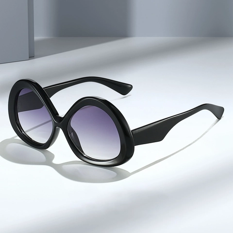 Gafas De Sol Redondas Sobredimensionadas Montura PC Protección UV Diseño Infinito Lente Degradada Moda Vintage Para Fiesta